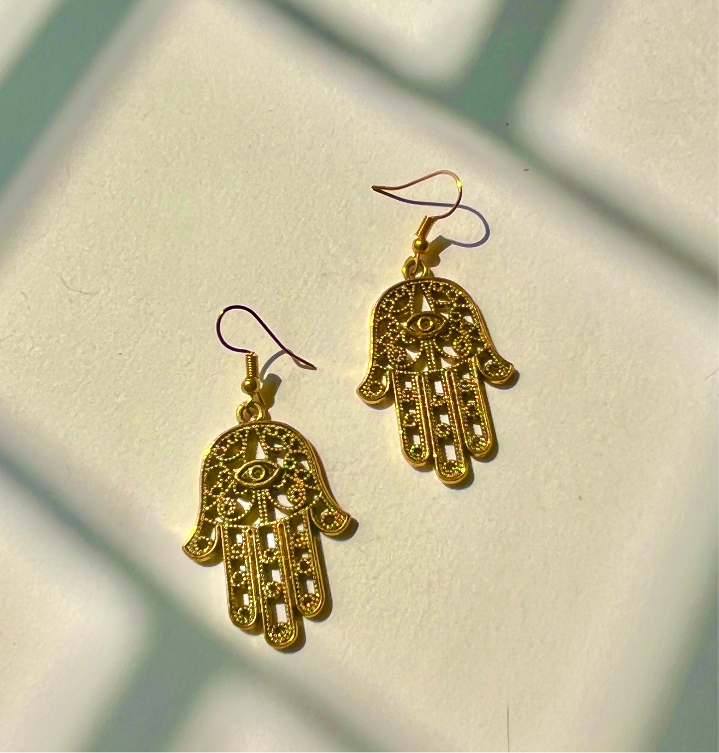 Golden Evil Eye Handmade Earrings