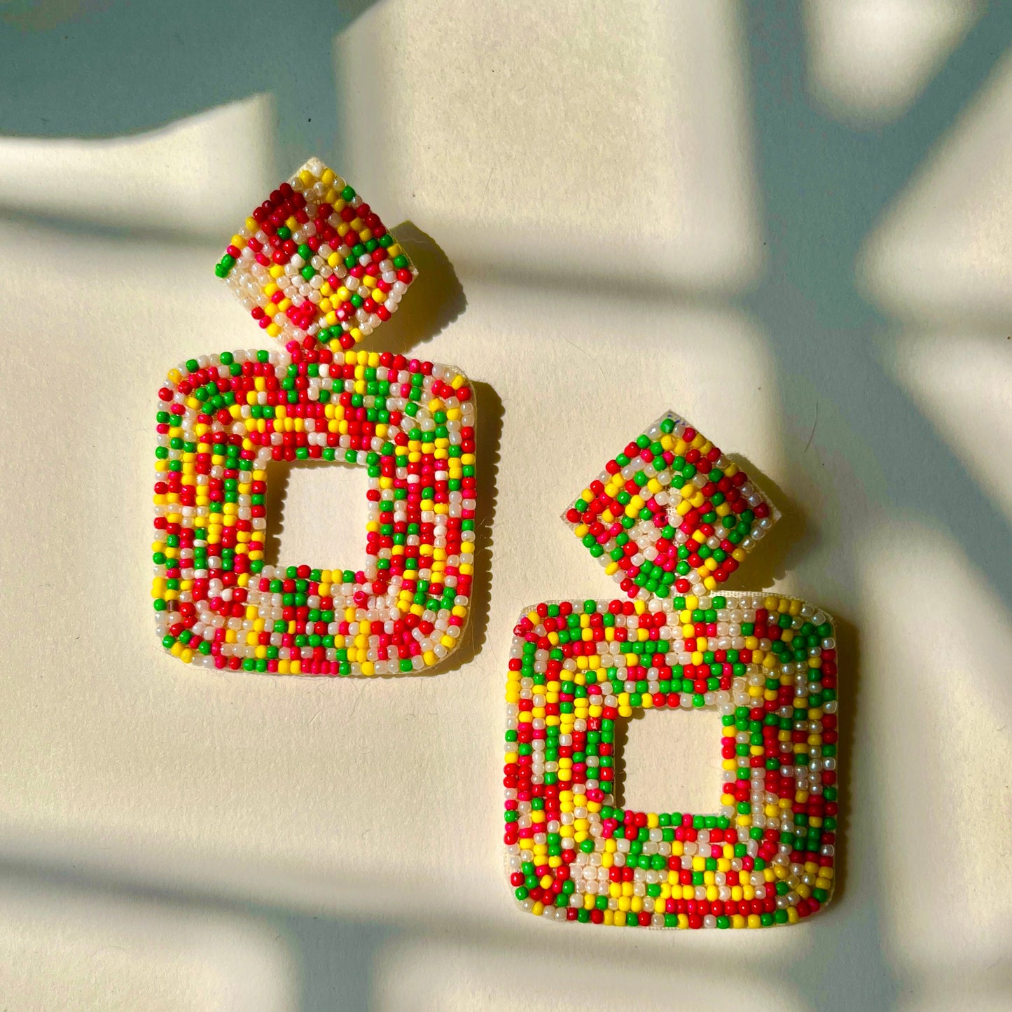 Multi Colour Handmade Beaded Earrings