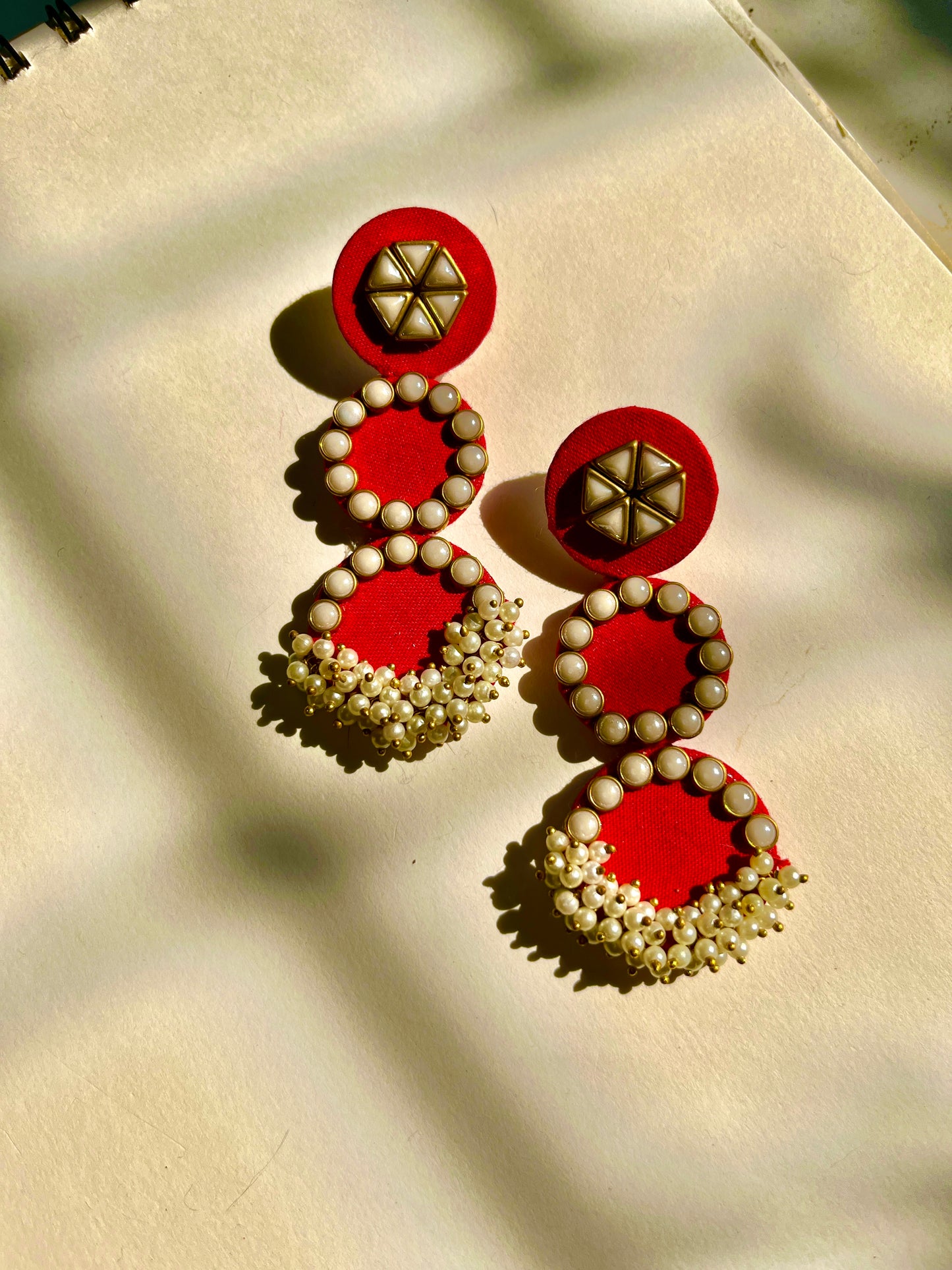 Read Three Layer Handmade Fabric Earring