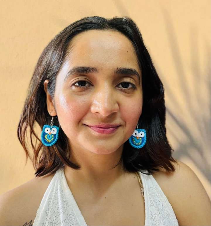 Blue Owl Shape Handmade Crochet Earrings