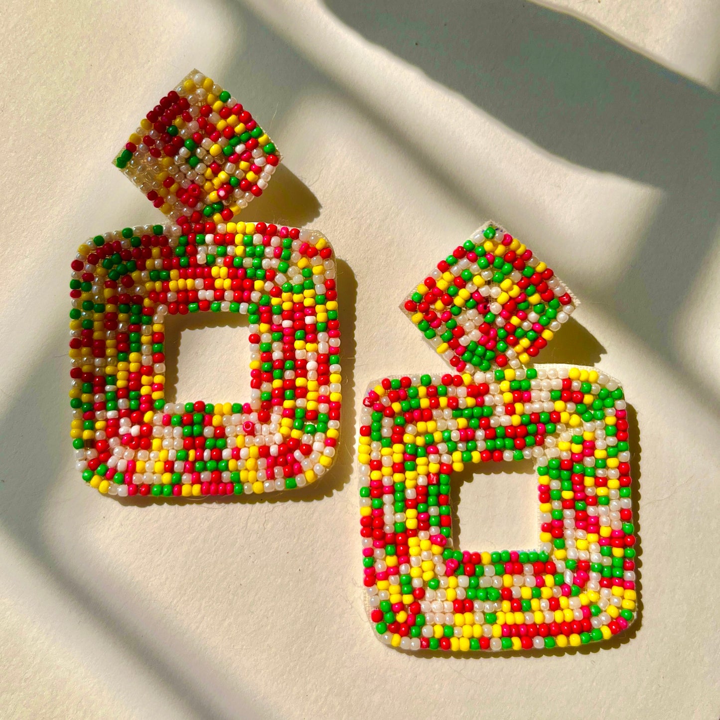 Multi Colour Handmade Beaded Earrings