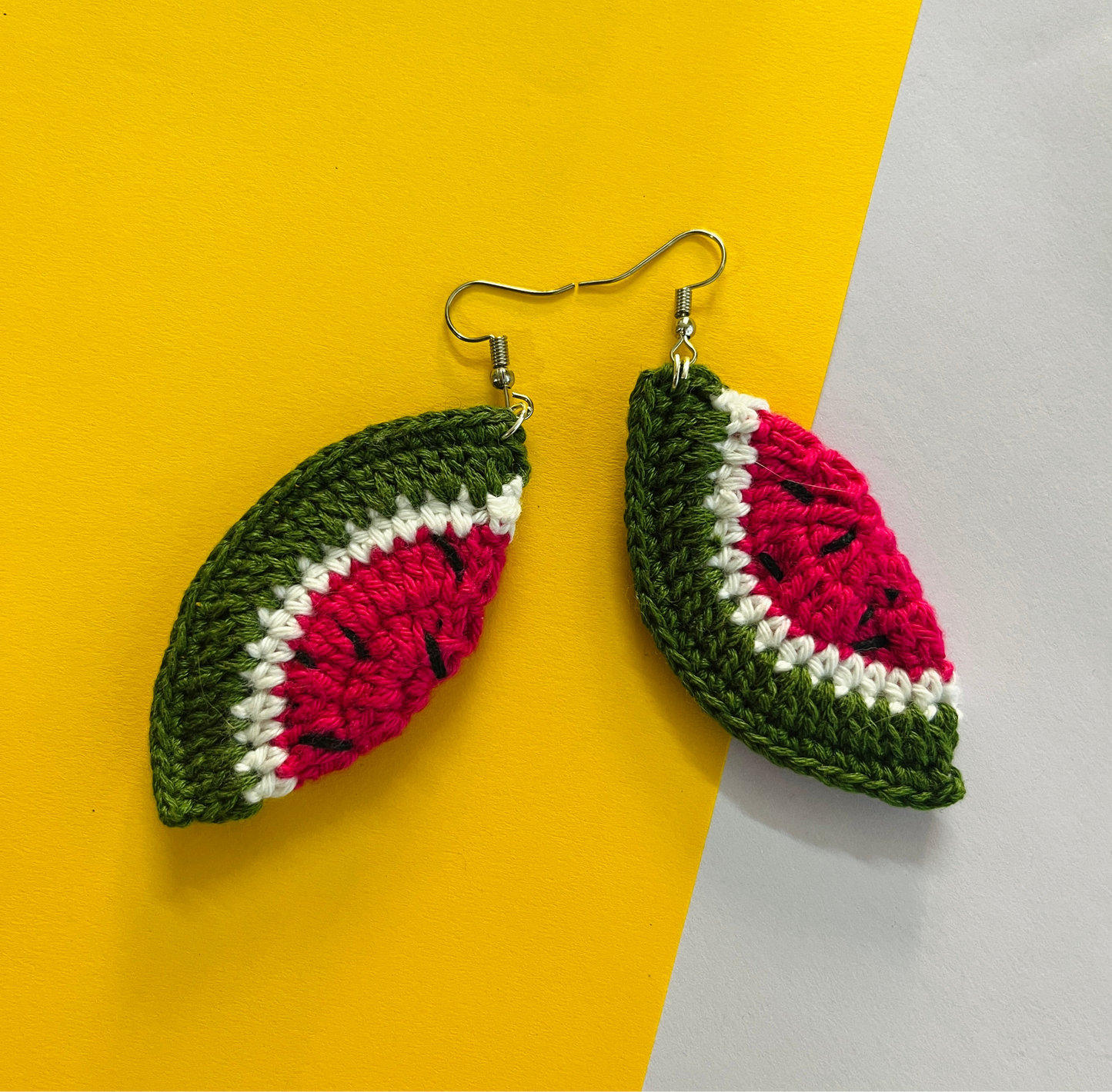 Watermelon Shape Handmade Crochet Earrings