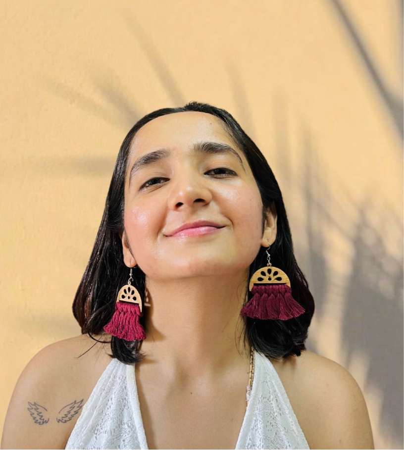 Red Boho Style Macrame Earrings