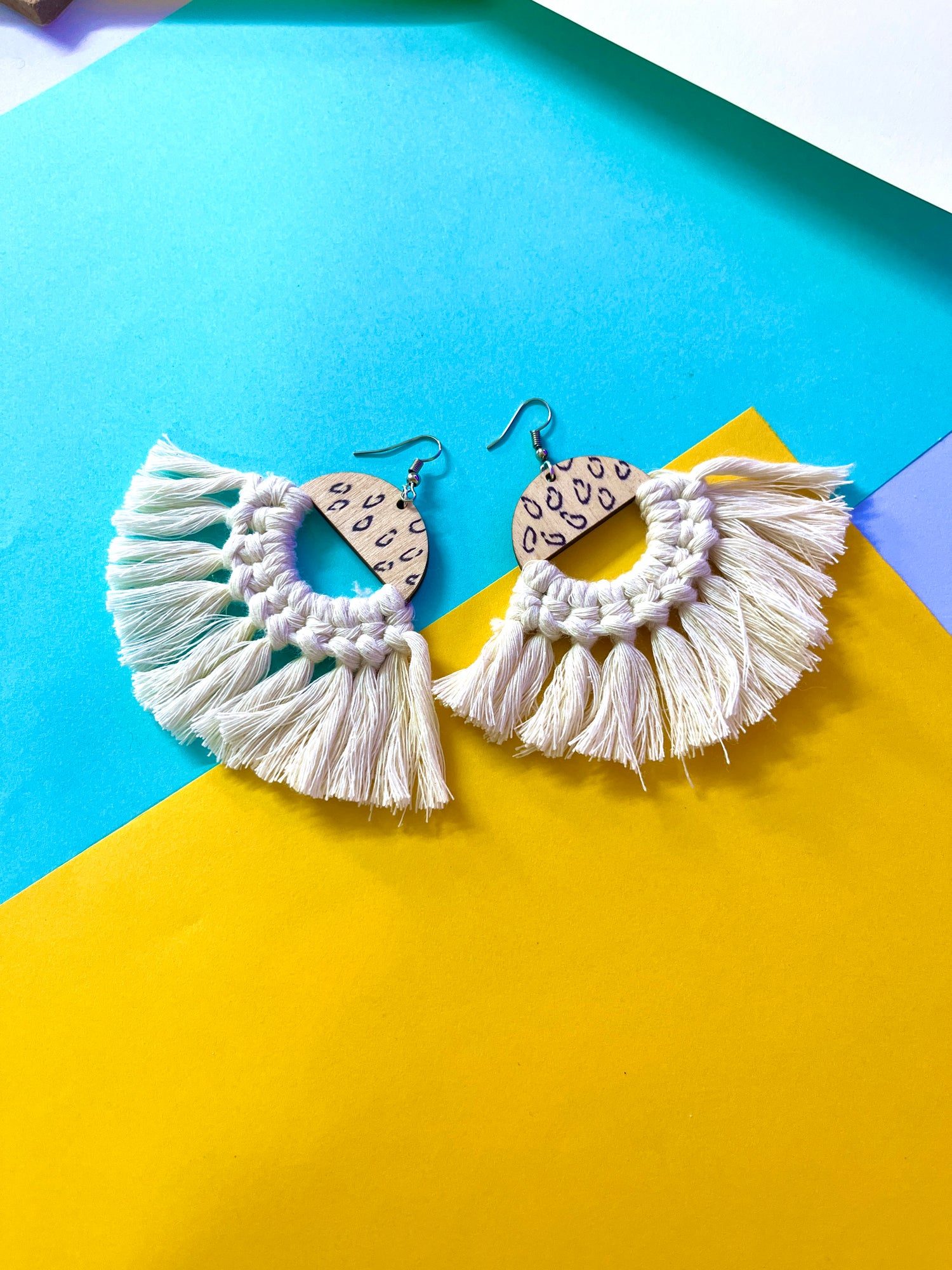 Handmade Macrame Earrings - Pure Cotton